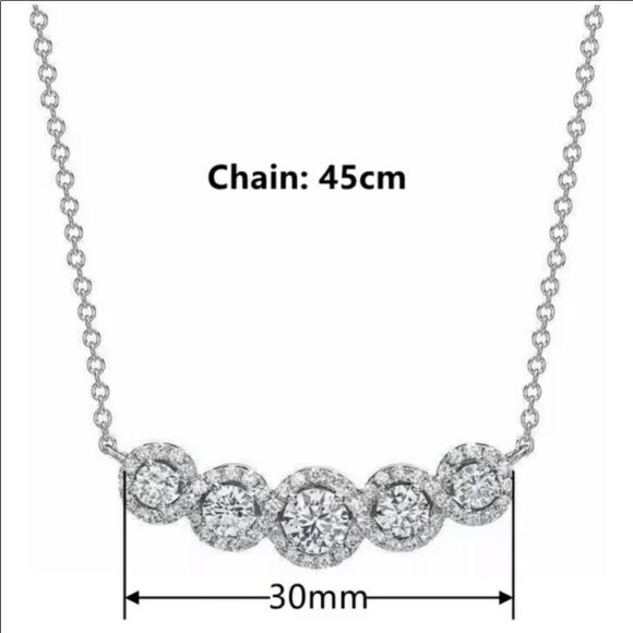 The Smith Cubic Zirconia and 925 Silver Pendants Necklace - Picture 4 of 12